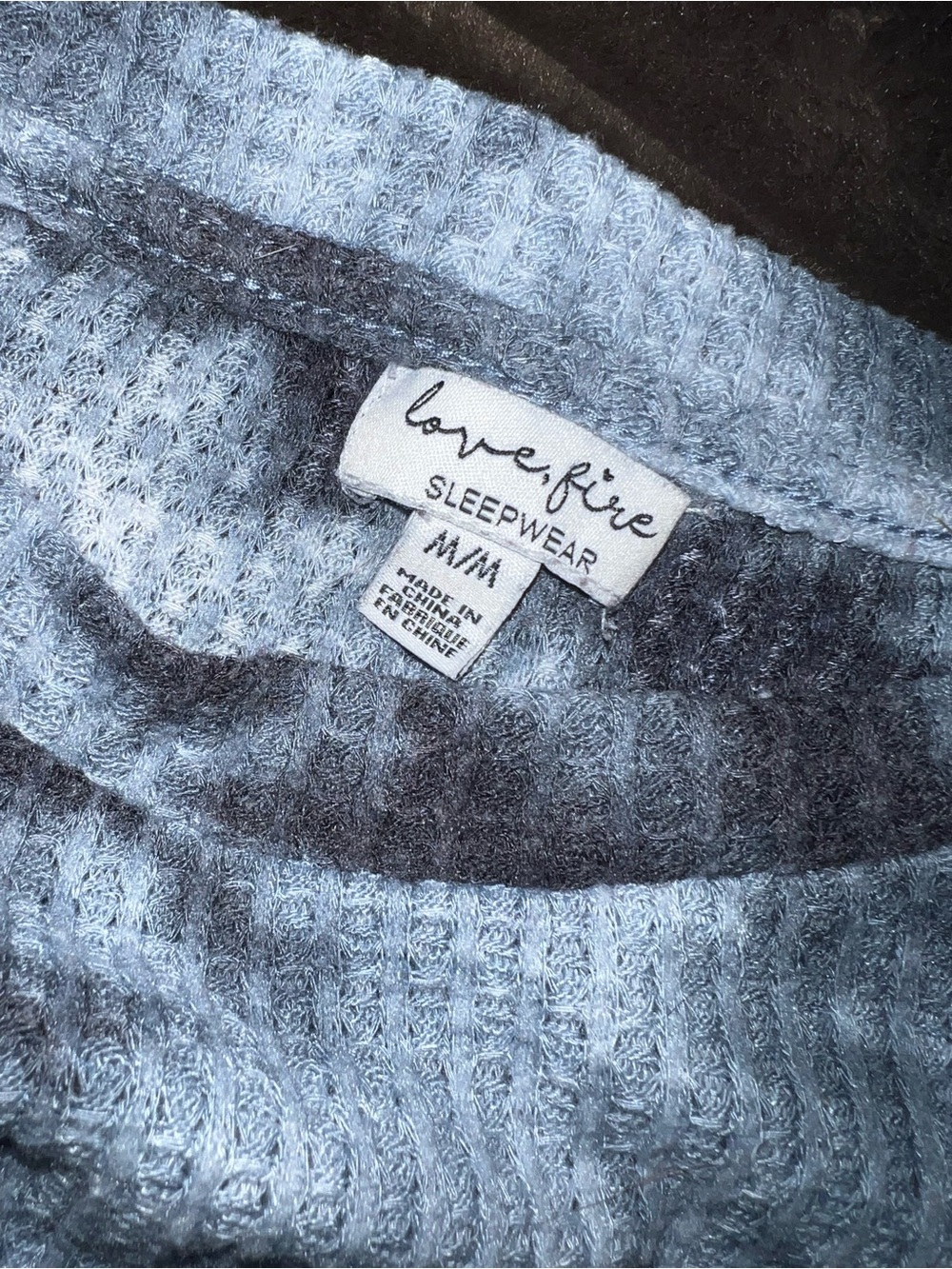 love, Fire Blue & Black Waffle Knit Sleep Top - Picture 5 of 5